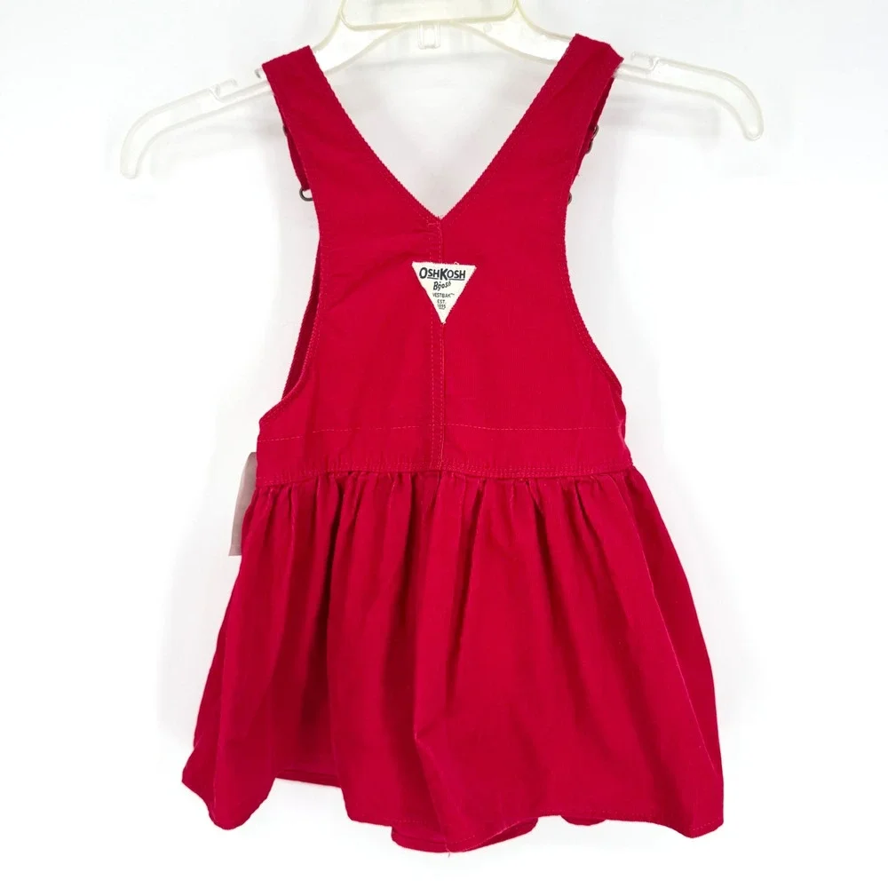 NWT OshKosh B'gosh Baby Soft Corduroy Jumper Dress Red Size 4T Casual‎ Holiday